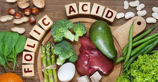 Acid folic hỗ trợ qua rau quả 